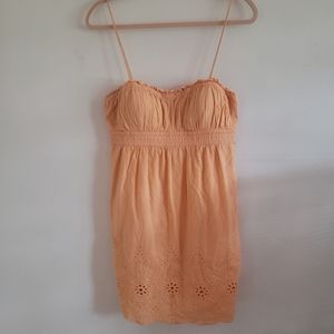 Peach Eyelet Summer Dress